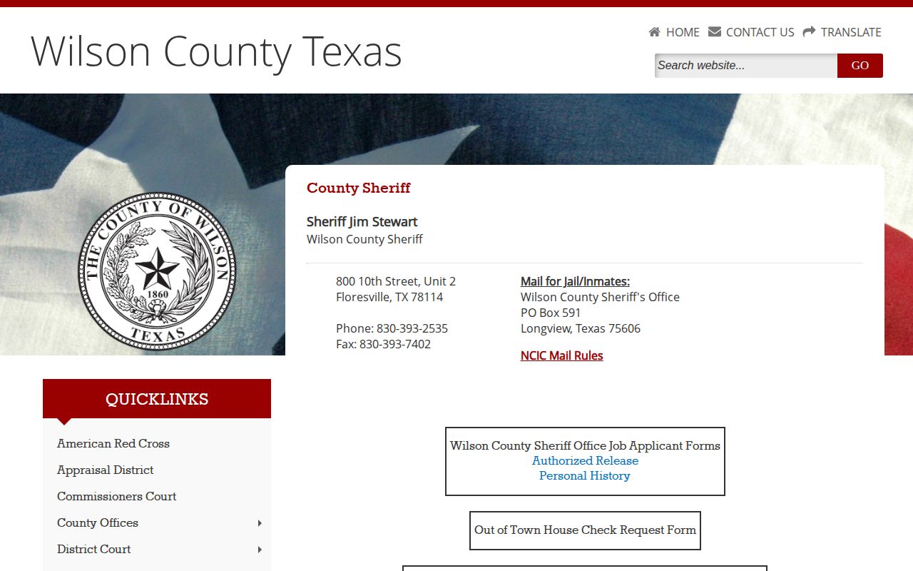 Wilson County 24-hour release records and Sheriff VINE route